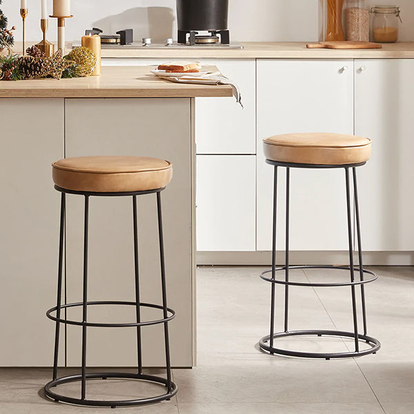 round faux leather bar stools