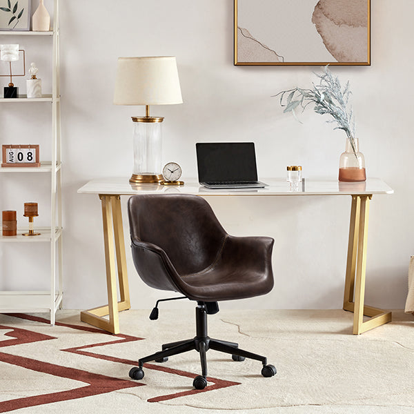 faux leather swivel desk chair