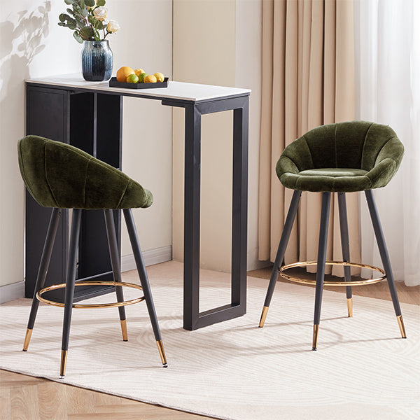 green velvet bar stools