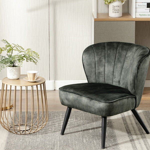 grey black slipper chair