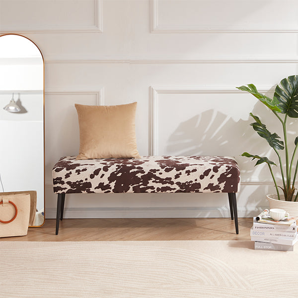 duhome cody cow-print bench