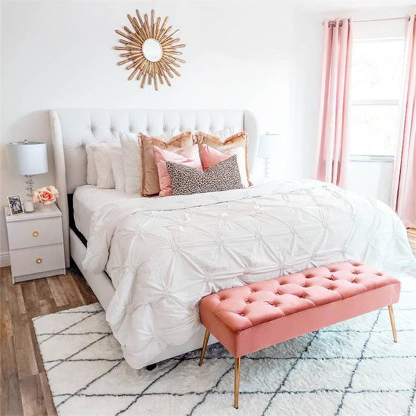 pink bedroom bench