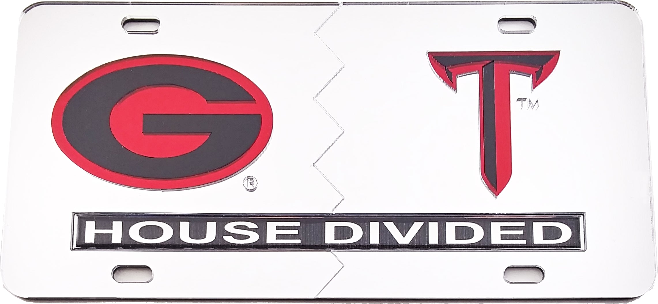 Georgia - Silver House Divided Split License Plate Tag [Car or Truck]