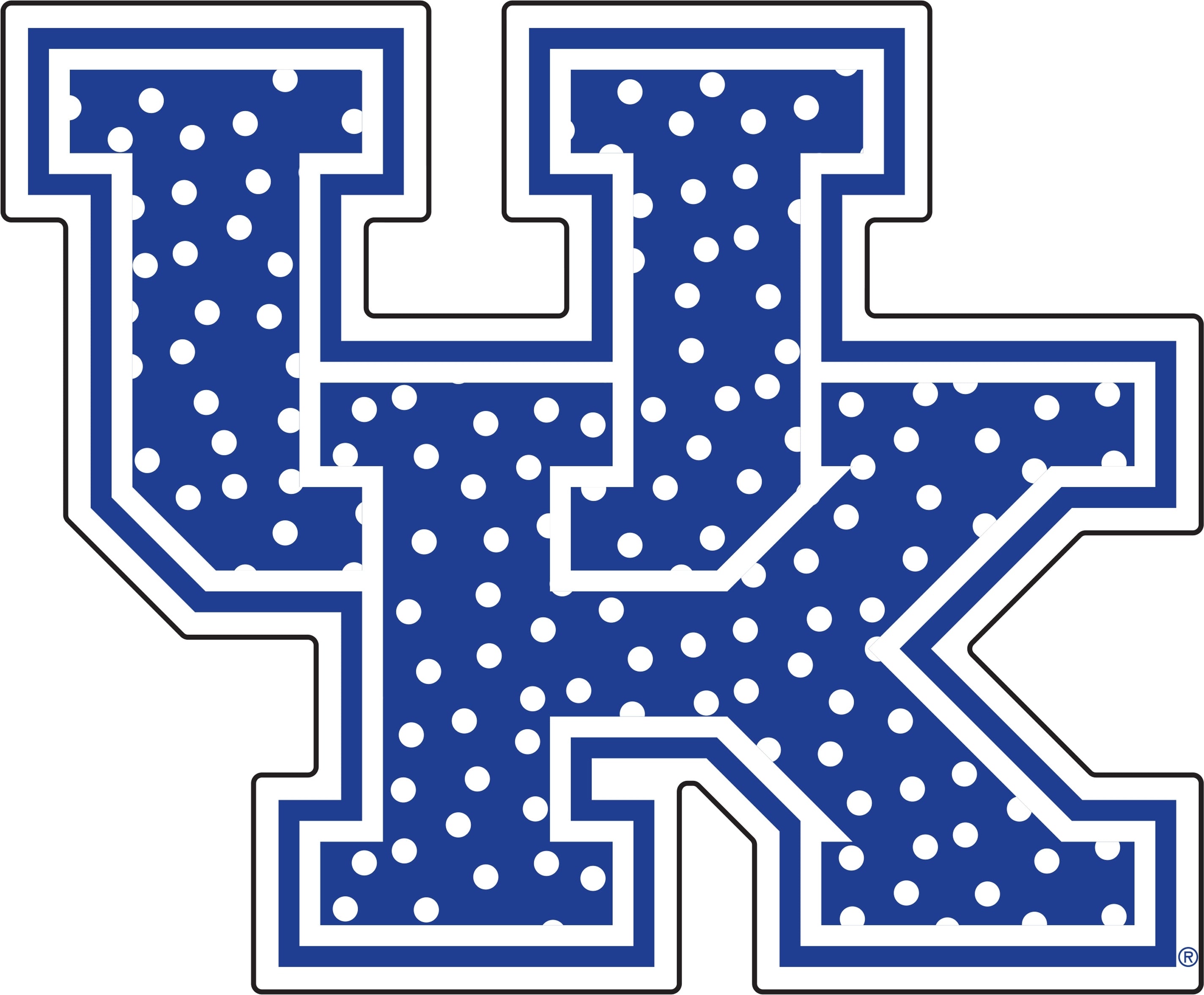 University of Kentucky Polka Dot UK Logo Magnet [Blue]
