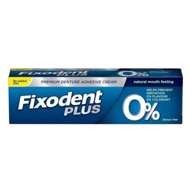 Fixodent Pro Plus 0% 40gr Premium Denture Adhesive Cream for artificial dentures