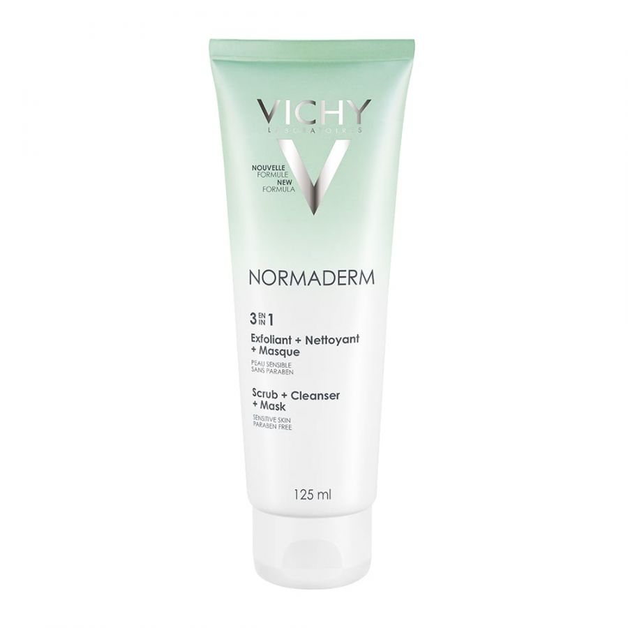 Vichy Normaderm 3 in 1 125ml Exfoliant + Nettoyant + Masque Sensitive Skin