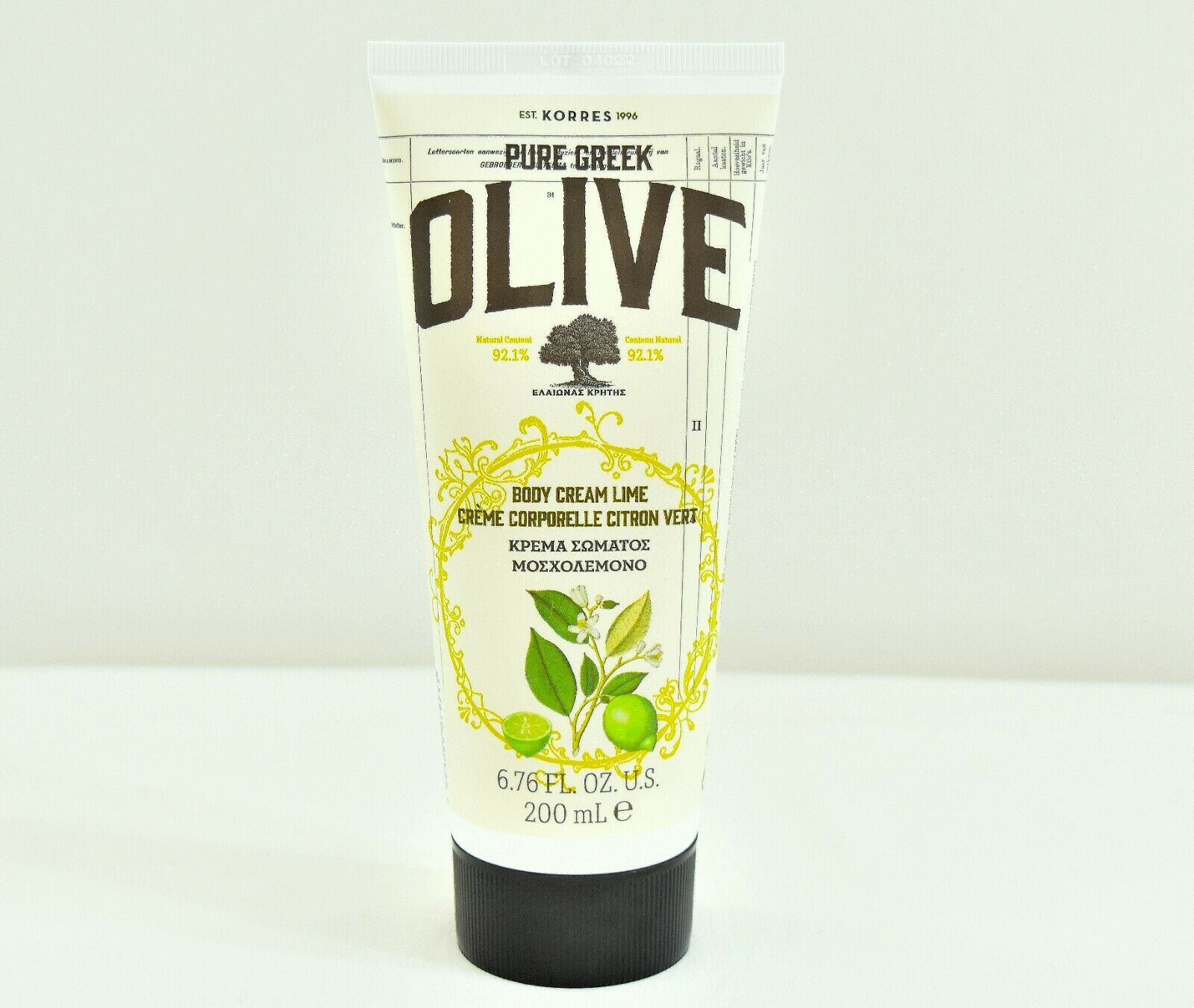 Korres Pure Greek Olive Body Cream Lime 200 ml / 6.76 Fl Oz