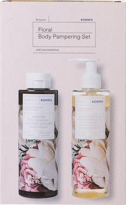 Korres Floral Body Pampering Set Gardenia Renewink Body Cleanser 250 ml / Instant Smoothing Serum 250 ml