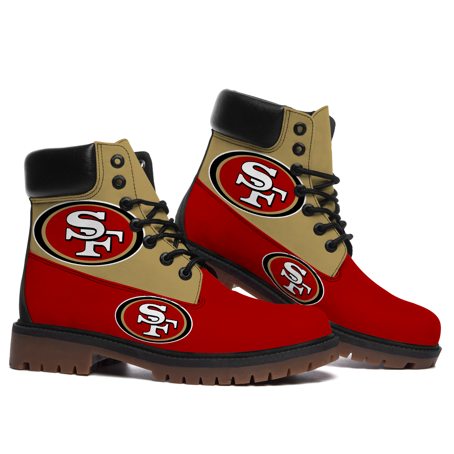 San Francisco 49ers Helmet Leather Boots Halloween Pumpkin