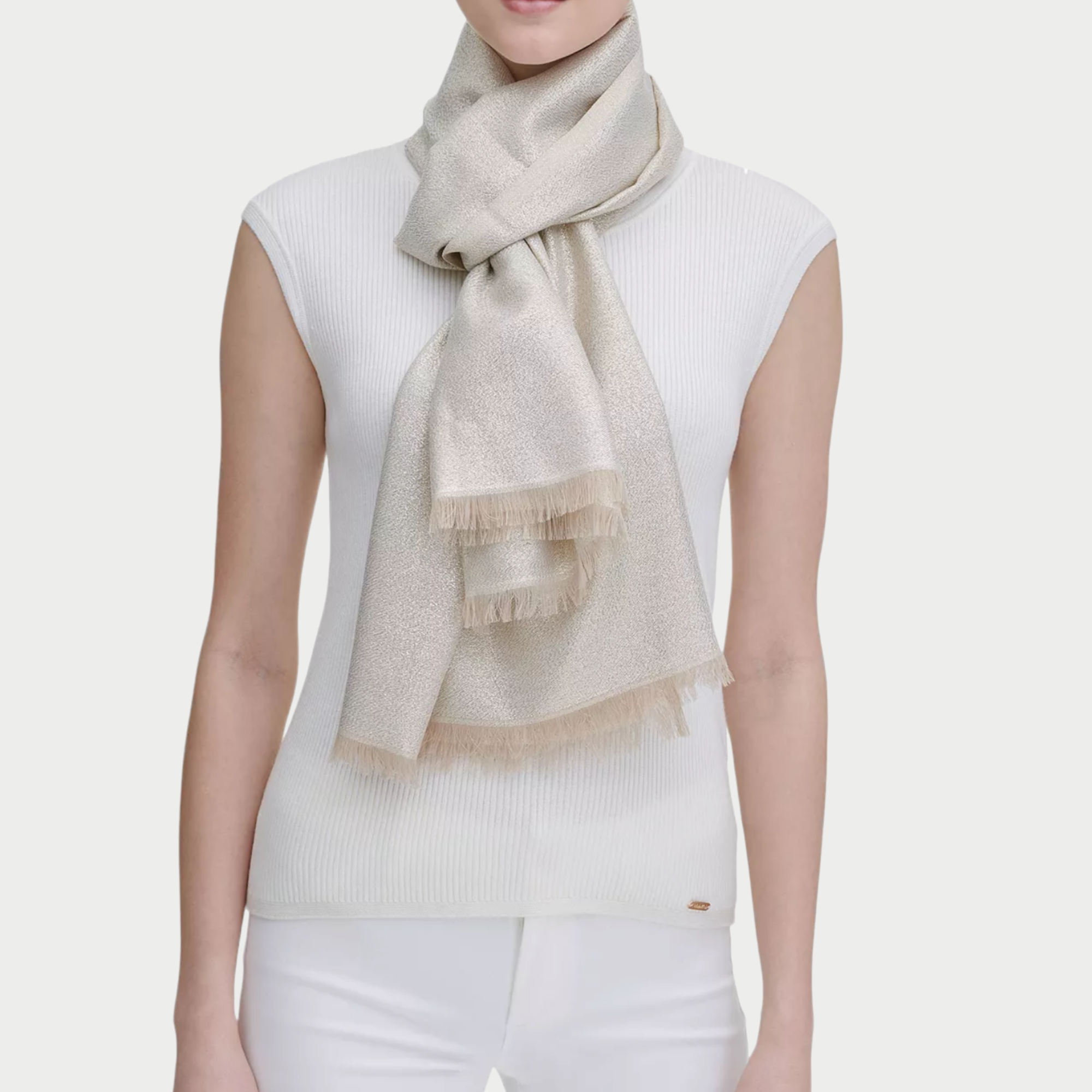 Lightweight Metallic Scarf Latte