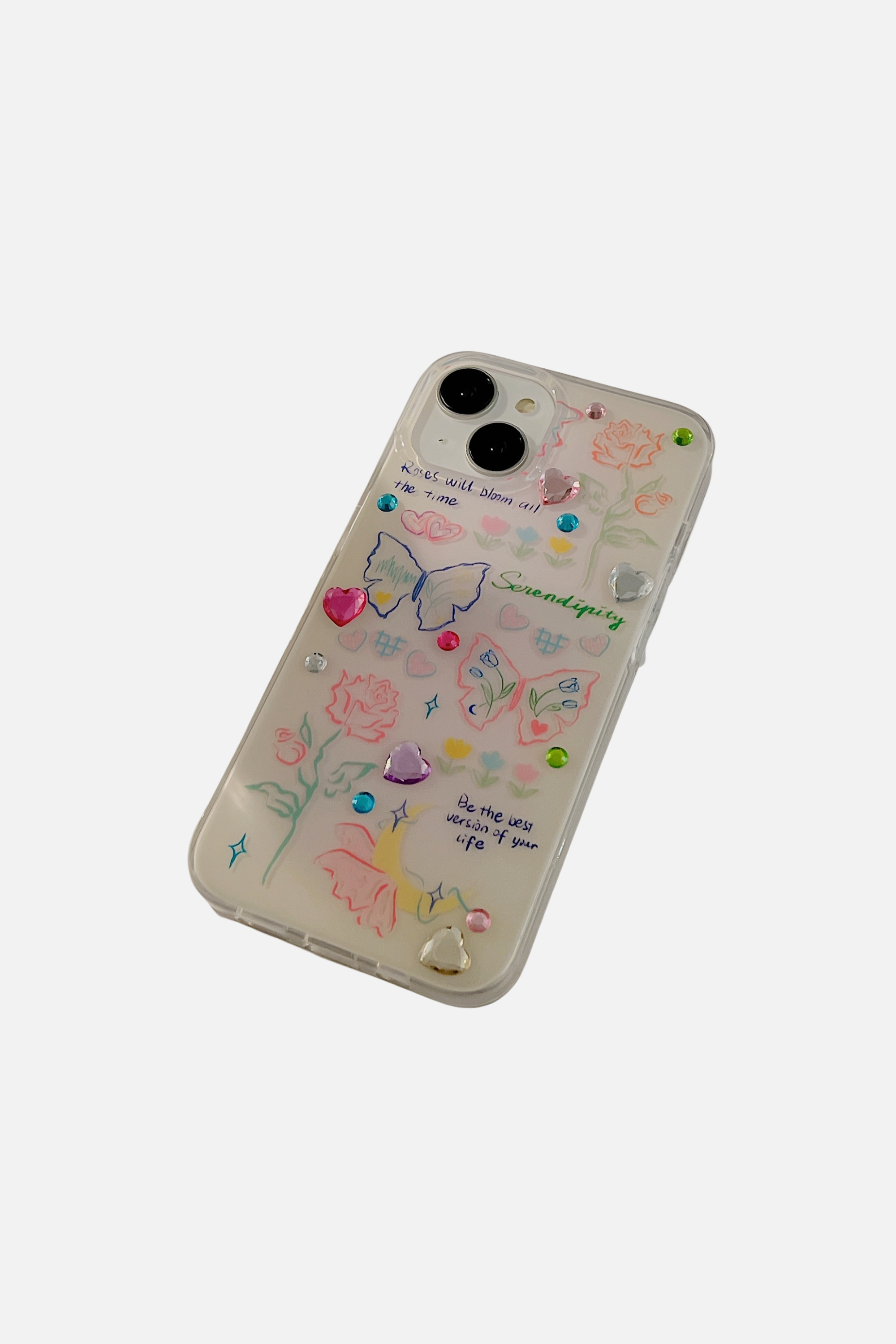 Glittering Hearts&Butterflies iPhone Case