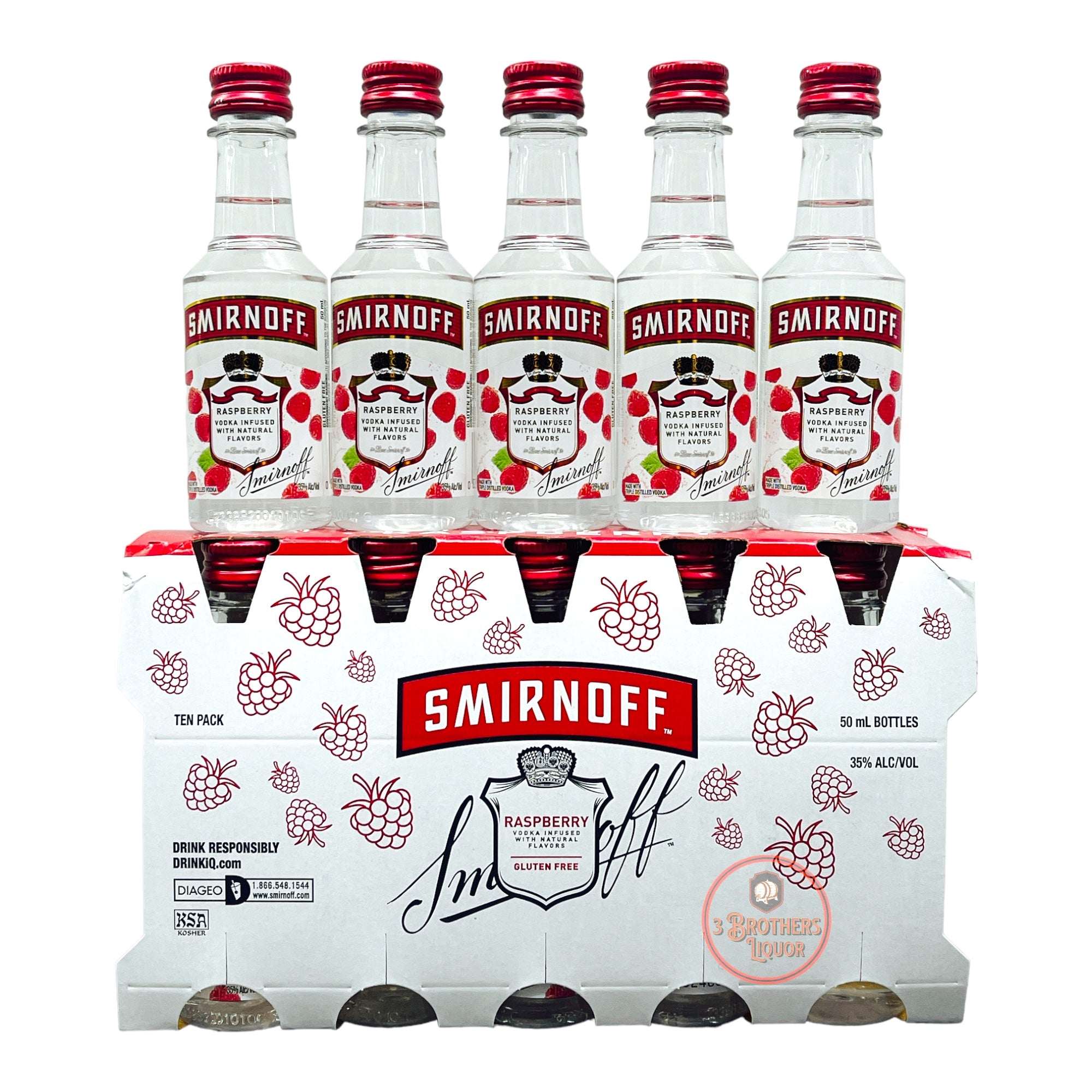 Smirnoff Raspberry Flavored Vodka Mini Shots (10 Of 50ML)