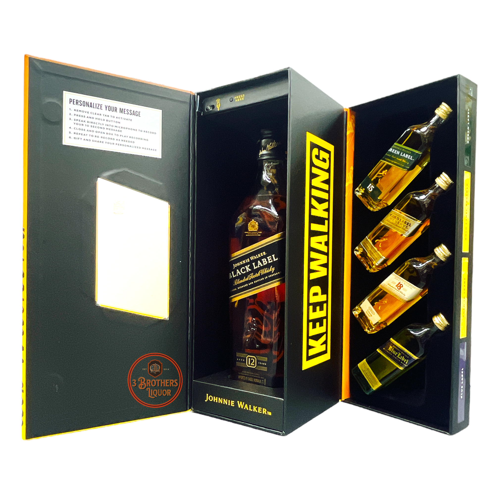 Johnnie Walker Black Label A Voice To Remember Gift Set W/ Voice Recorder And Shots
