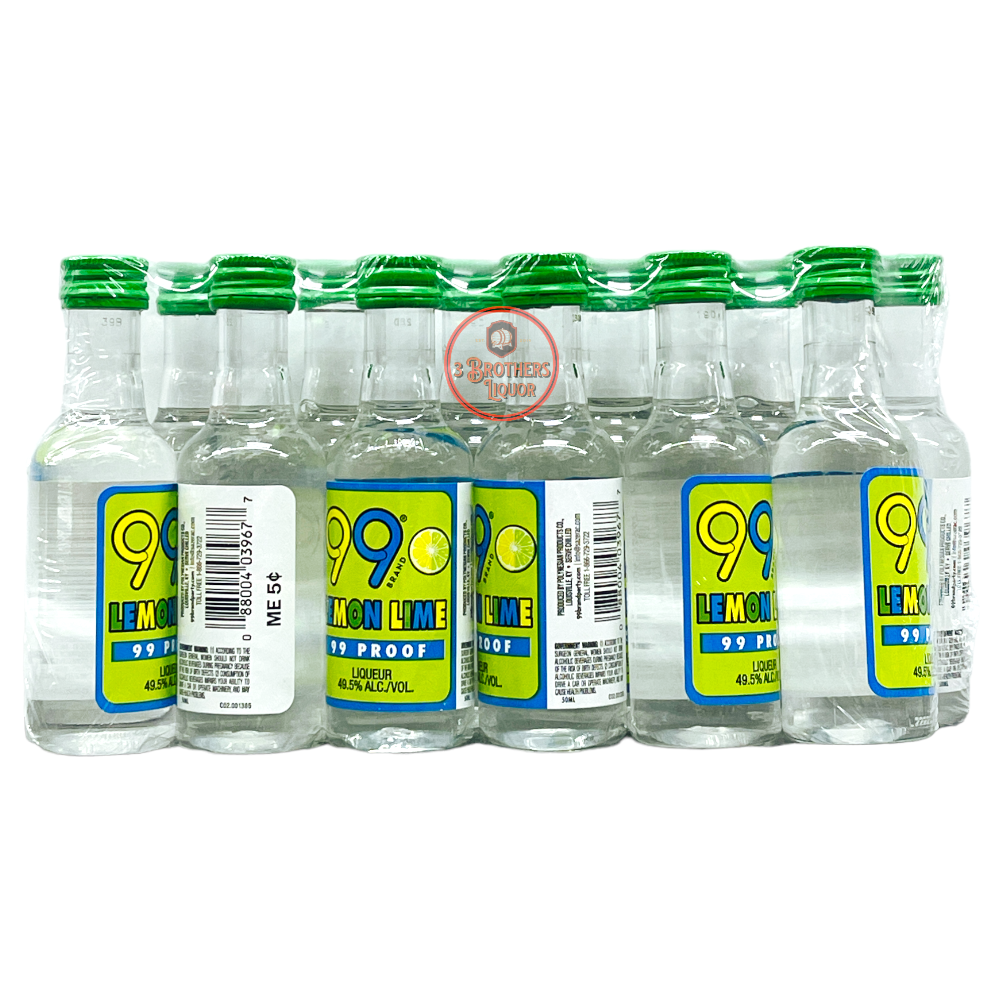 99 Brand Proof Lemon Lime Liqueur 50ML Shots