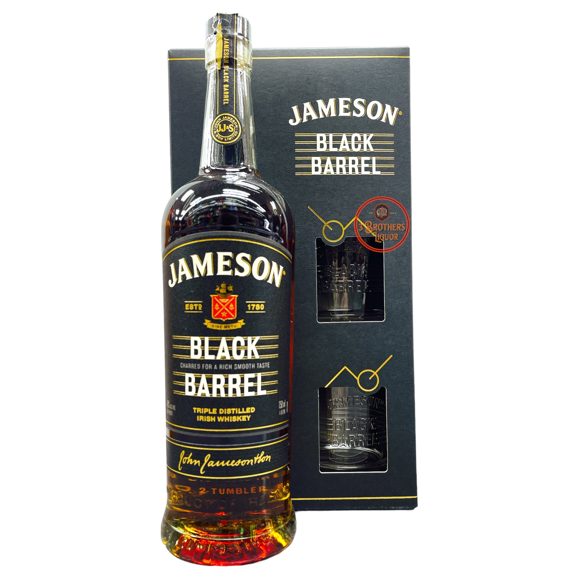 Jameson Black Barrel W/ 2 Jameson Black Barrel Glasses Gift Set (Limited Edition)