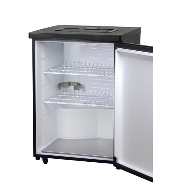 Kegco Triple Faucet Kombucha Keg Cooler with Black Cabinet and Door