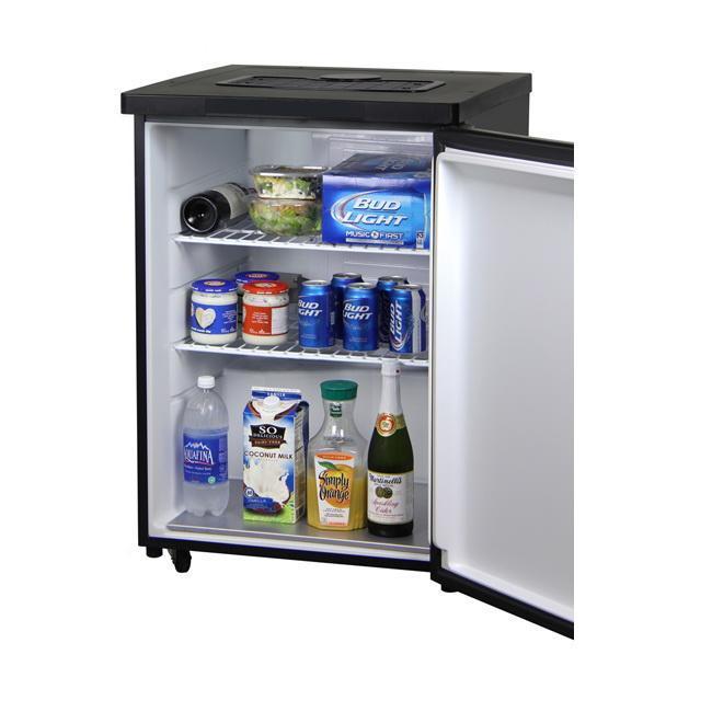 Kegco Triple Faucet Kombucha Keg Cooler with Black Cabinet and Door