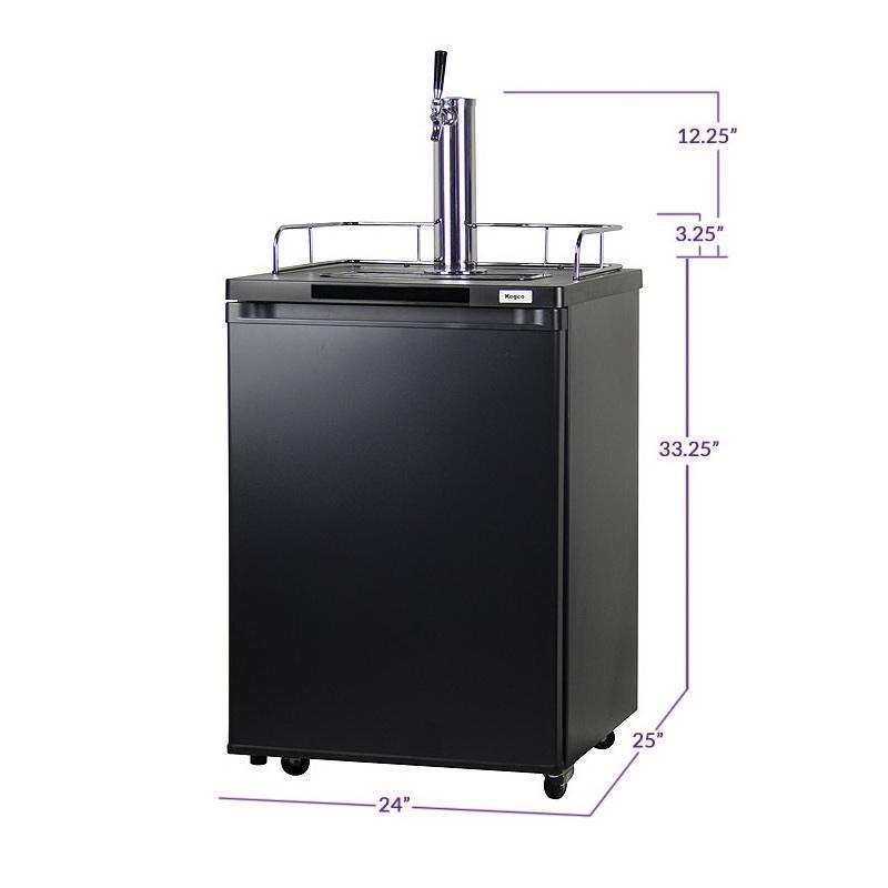 Kegco Kombucha Keg Cooler with Black Cabinet and Door