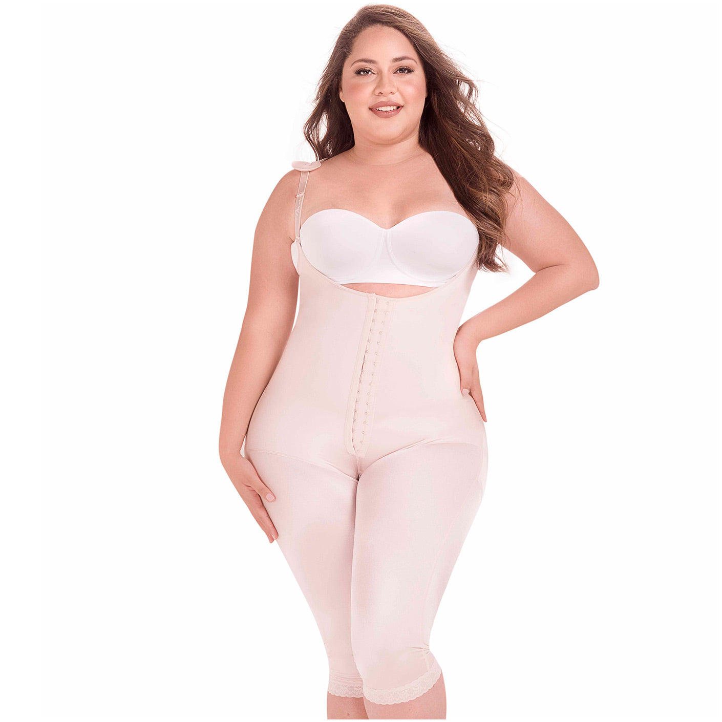 Fajas MariaE 9702 | Postsurgical Full Body Shaper | Open Bust with Front Closure