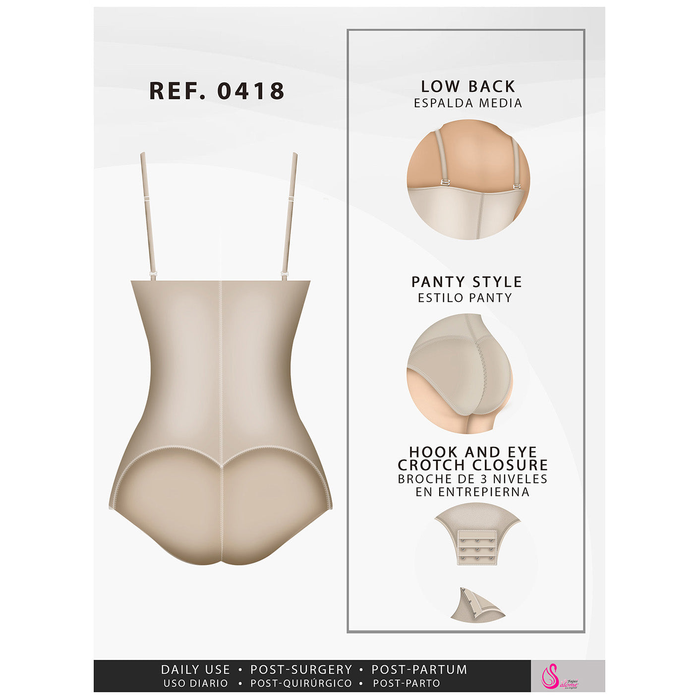 Fajas Salome 0418 | Open Bust Tummy Control Shapewear | Everyday Use Colombian Fajas