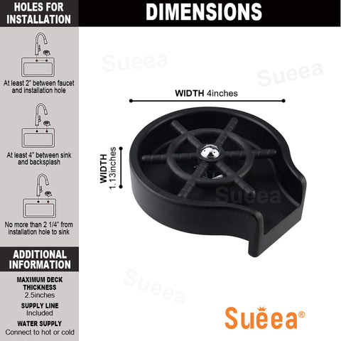 Sueea® Automatická myčka hrnků baterie oplachovač sklenic kuchyňský dřez