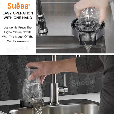 Sueea® Automatická myčka hrnků baterie oplachovač sklenic kuchyňský dřez