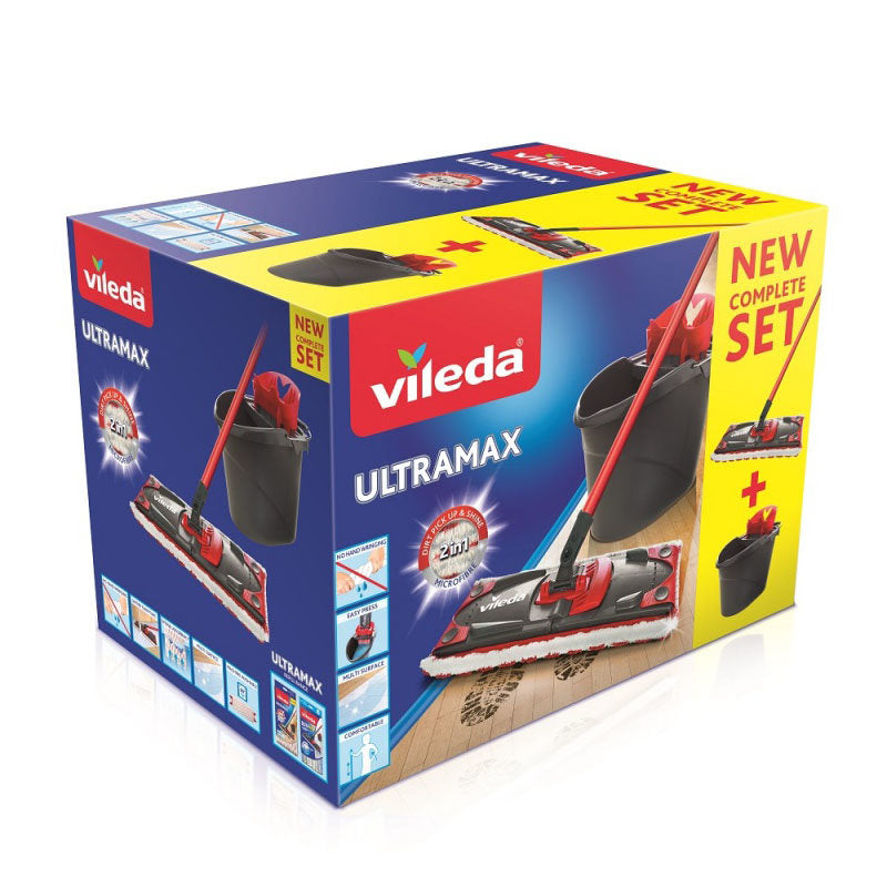 VILEDA Floor Cleaning System - Ultra Max Set with FREE Vileda Gloves | 155737