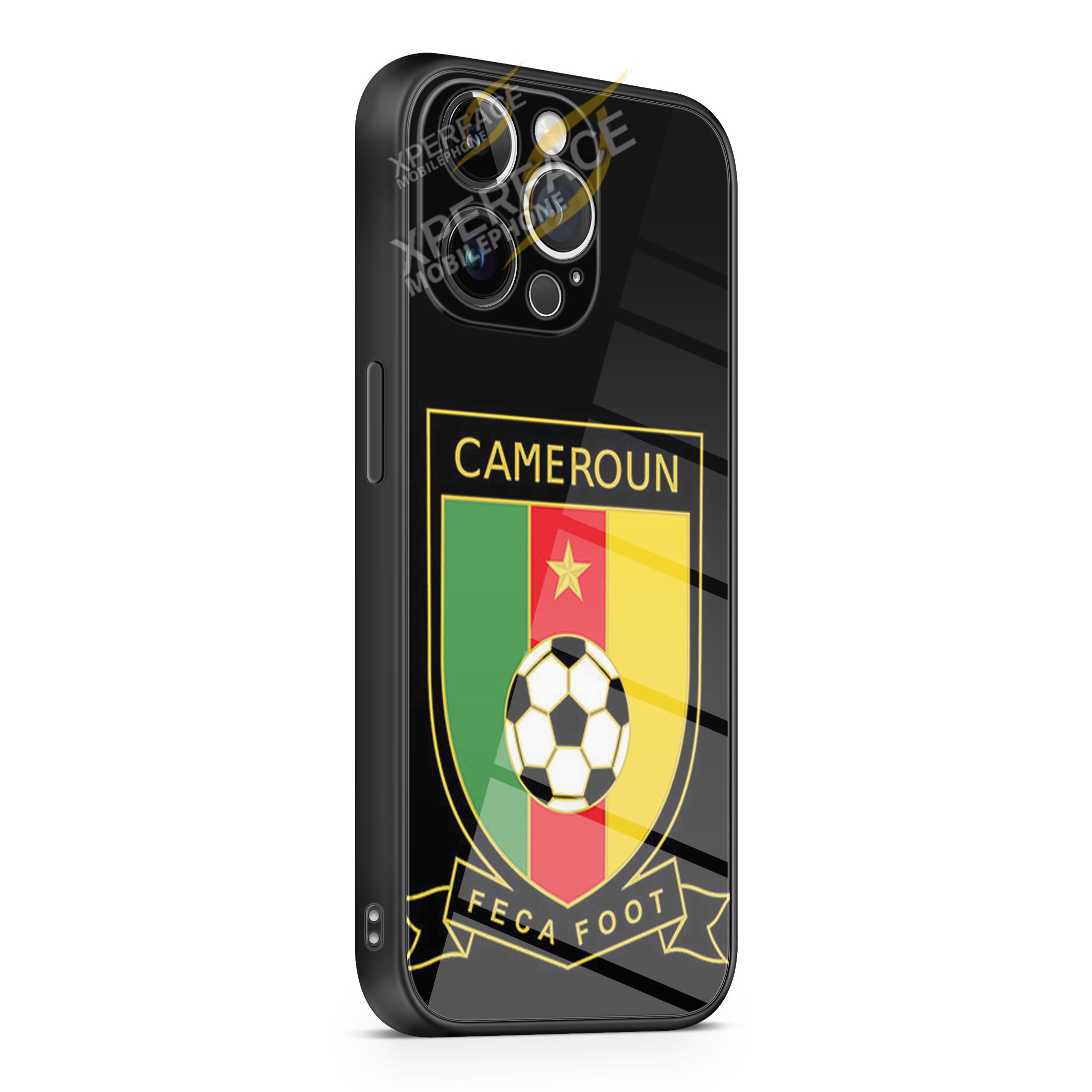 Cameroun Feca Foot iPhone 15 | iPhone 15 Plus | iPhone 15 Pro | iPhone 15 Pro Max Glass Case cover
