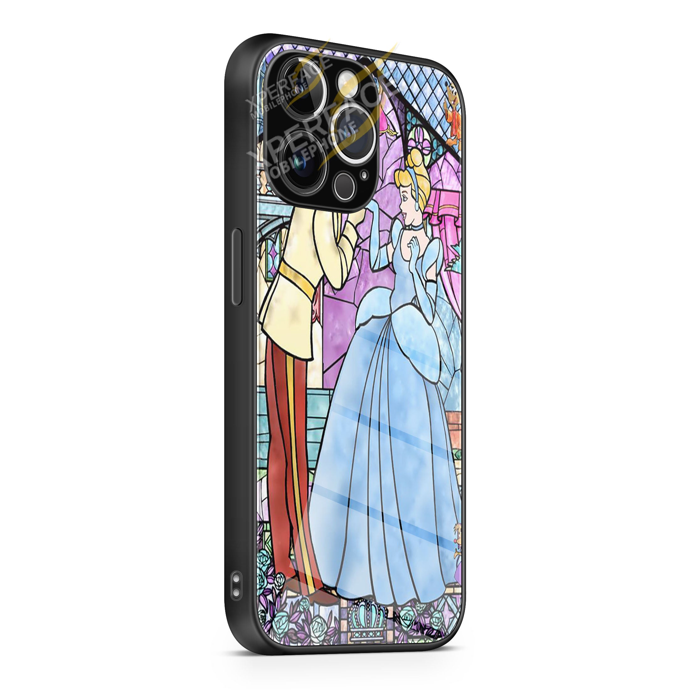 Cinderella Stained Glass 3 iPhone 15 | iPhone 15 Plus | iPhone 15 Pro | iPhone 15 Pro Max Glass Case cover
