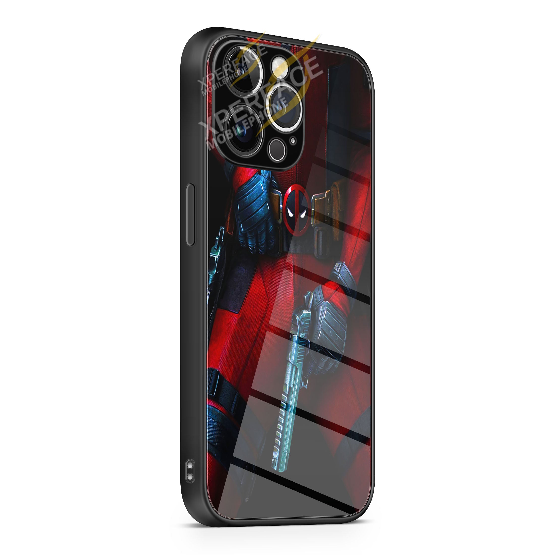 Deadpool Gun Belt iPhone 15 | iPhone 15 Plus | iPhone 15 Pro | iPhone 15 Pro Max Glass Case cover