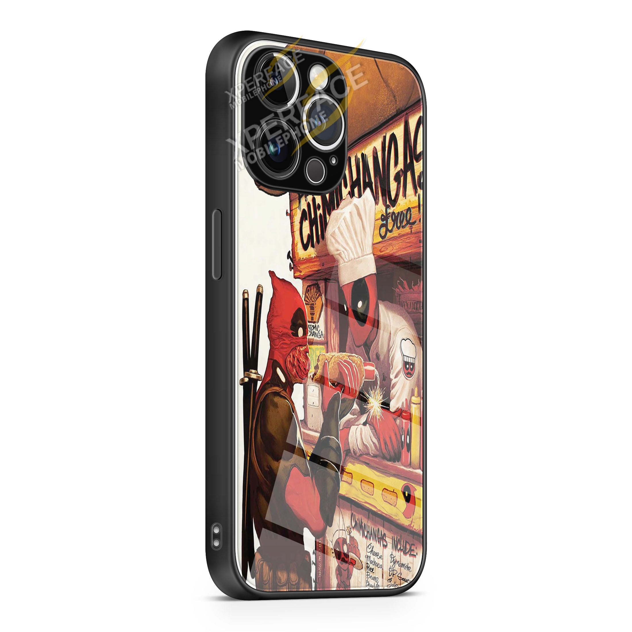 deadpool hotdog iPhone 15 | iPhone 15 Plus | iPhone 15 Pro | iPhone 15 Pro Max Glass Case cover