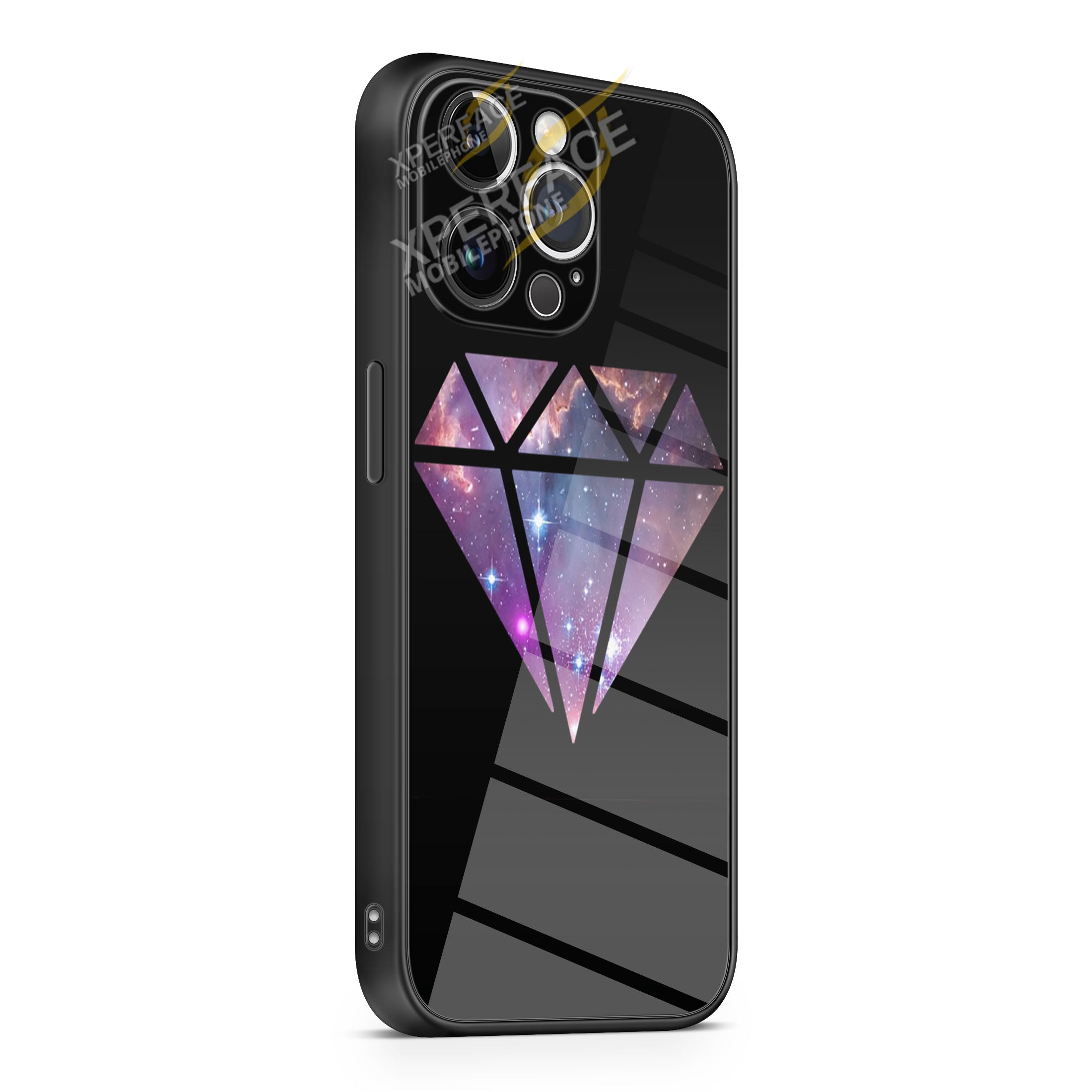 Diamond Galaxy iPhone 15 | iPhone 15 Plus | iPhone 15 Pro | iPhone 15 Pro Max Glass Case cover