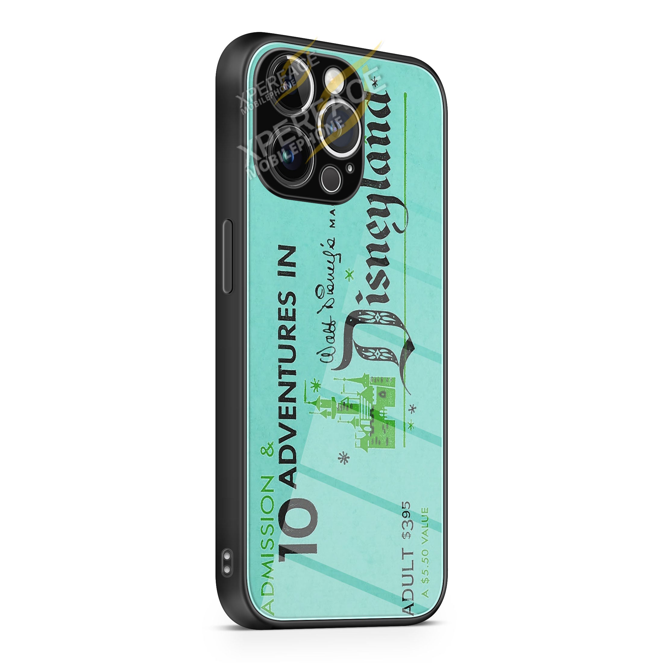 Disney Retro Disneyland Ticket Blue 1 iPhone 15 | iPhone 15 Plus | iPhone 15 Pro | iPhone 15 Pro Max Glass Case cover