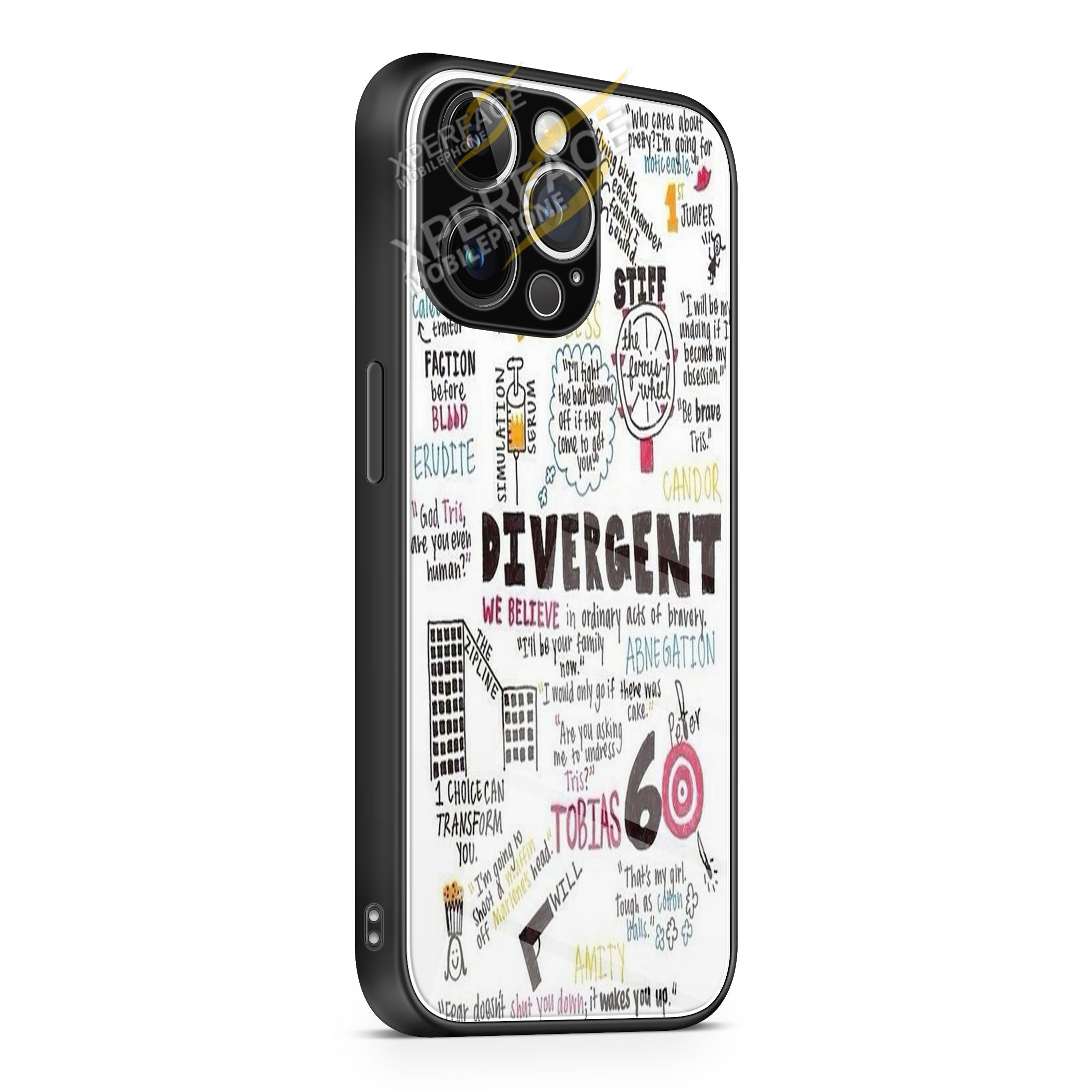 Divergent Collage Word iPhone 15 | iPhone 15 Plus | iPhone 15 Pro | iPhone 15 Pro Max Glass Case cover