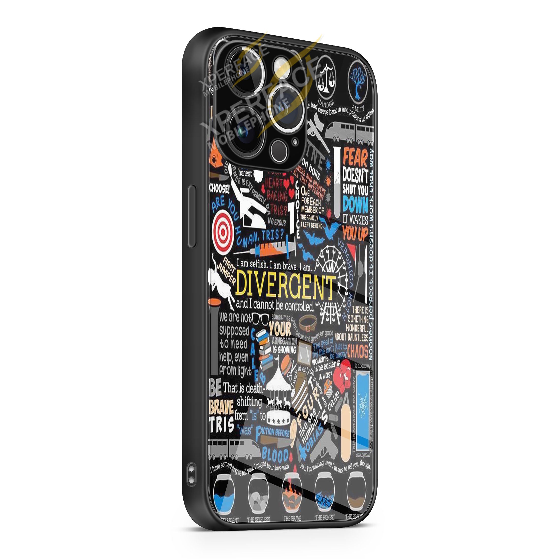 Divergent Collage iPhone 15 | iPhone 15 Plus | iPhone 15 Pro | iPhone 15 Pro Max Glass Case cover