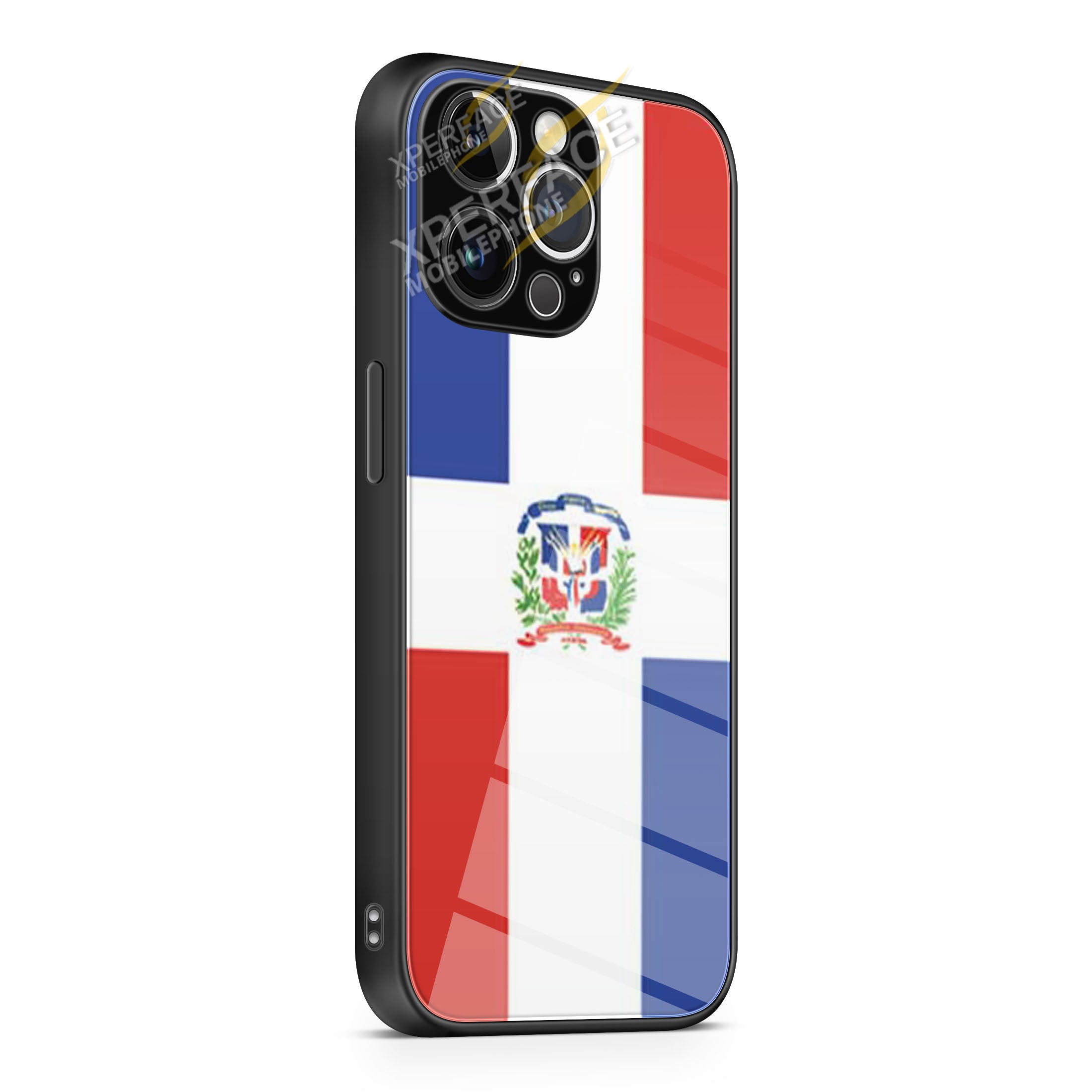 Dominican Republic Flag iPhone 15 | iPhone 15 Plus | iPhone 15 Pro | iPhone 15 Pro Max Glass Case cover