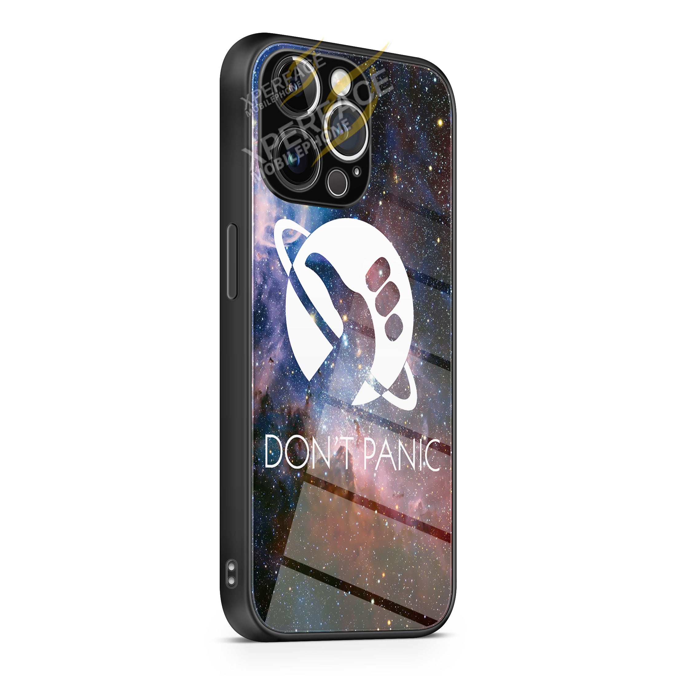 Dont Panic nebula iPhone 15 | iPhone 15 Plus | iPhone 15 Pro | iPhone 15 Pro Max Glass Case cover