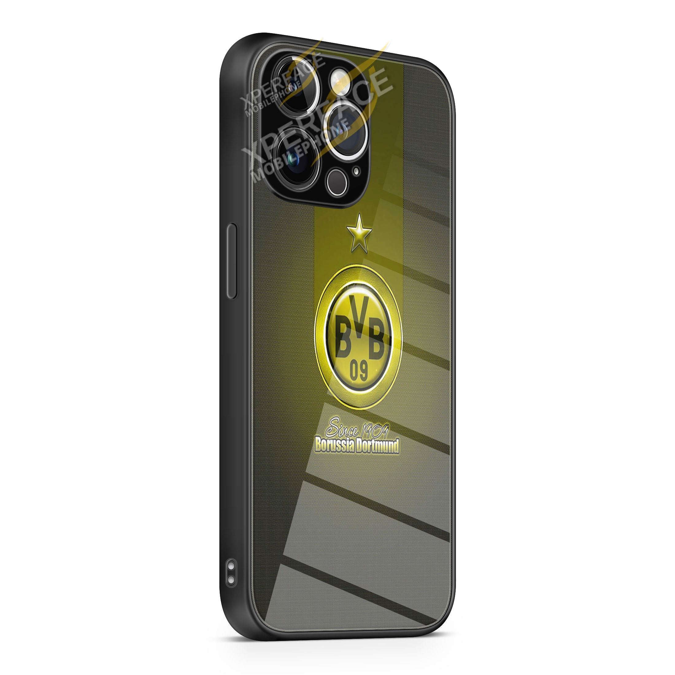 Dortmund Fc Gold iPhone 15 | iPhone 15 Plus | iPhone 15 Pro | iPhone 15 Pro Max Glass Case cover