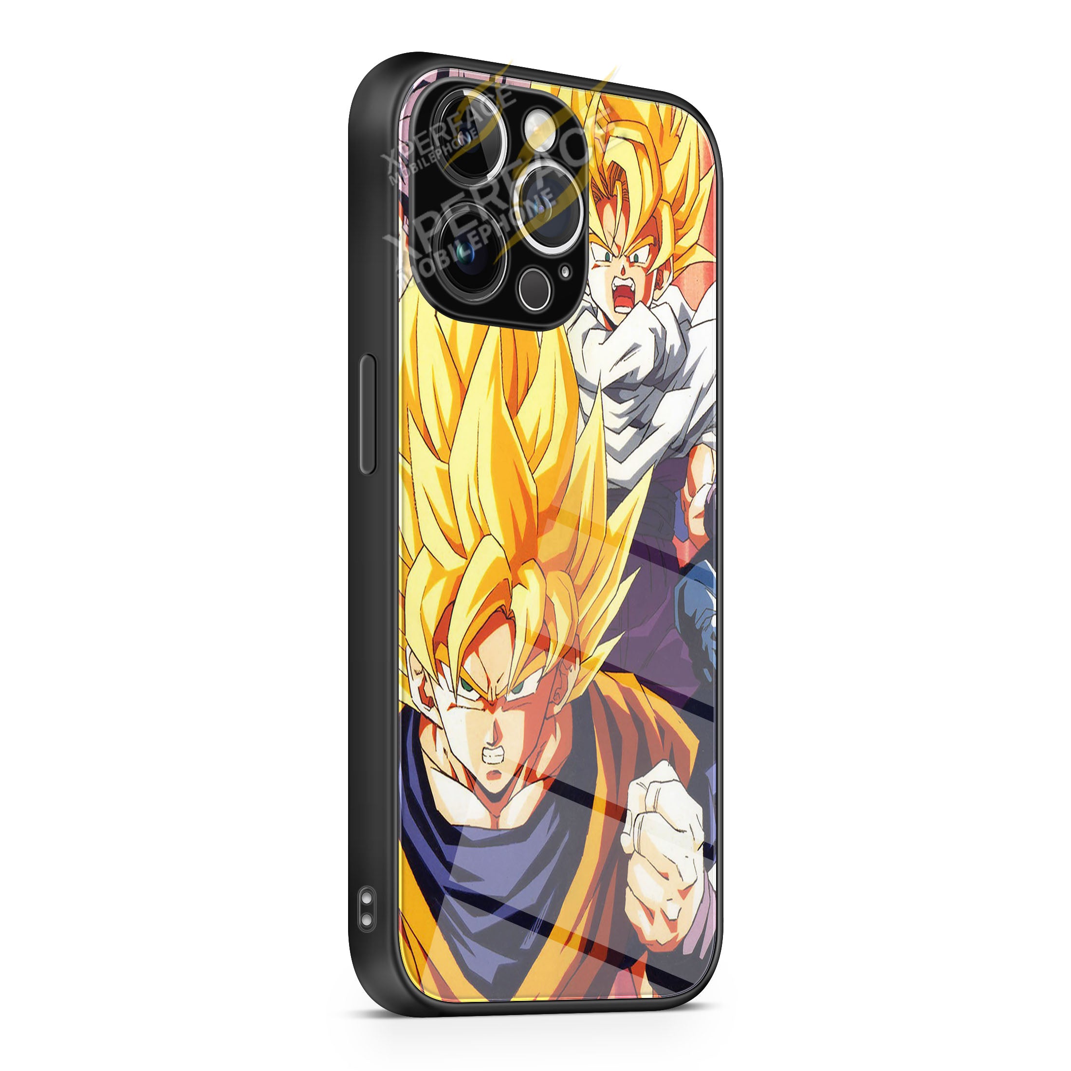 Dragonball z goku fire iPhone 15 | iPhone 15 Plus | iPhone 15 Pro | iPhone 15 Pro Max Glass Case cover