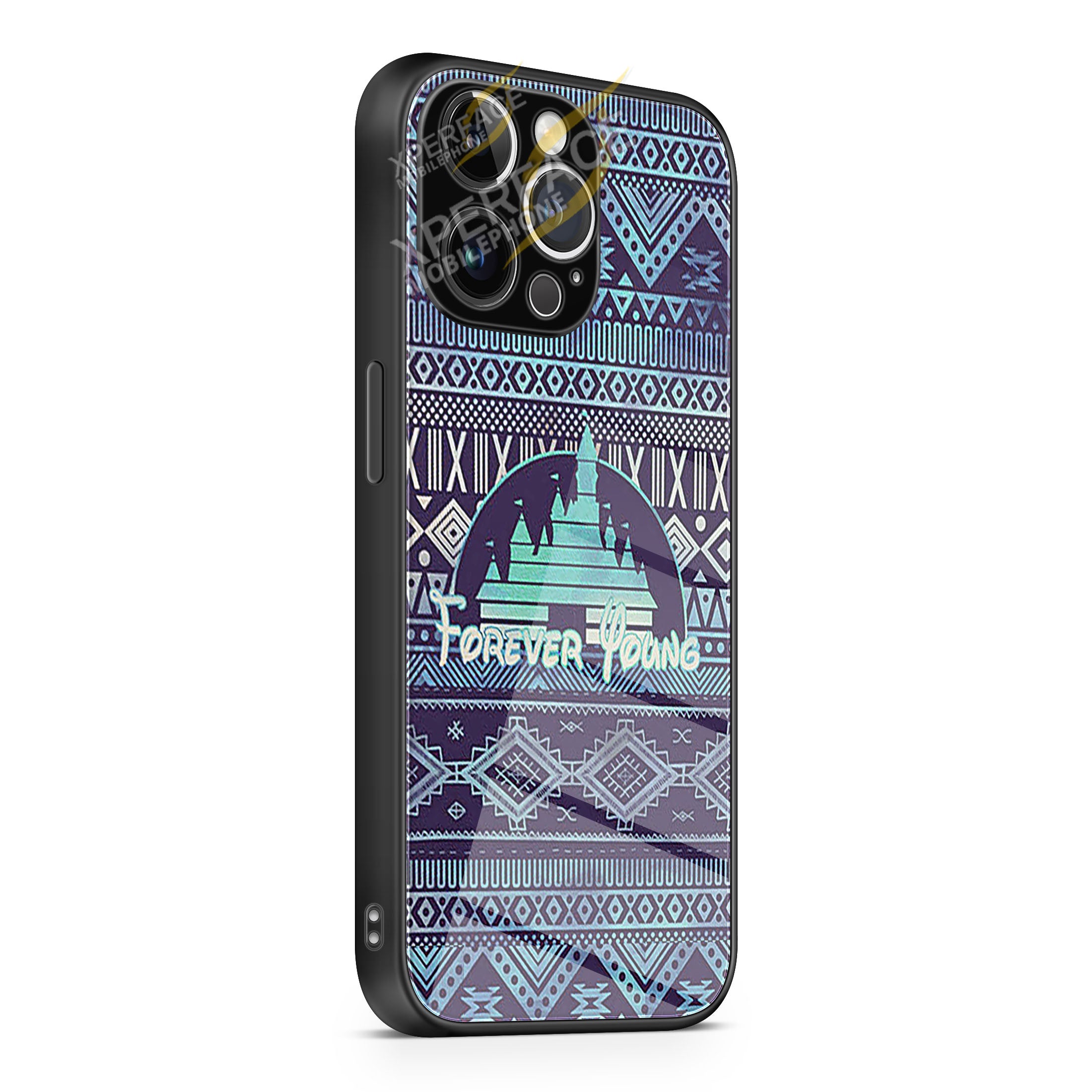 Forever Young Disney Aztec iPhone 15 | iPhone 15 Plus | iPhone 15 Pro | iPhone 15 Pro Max Glass Case cover