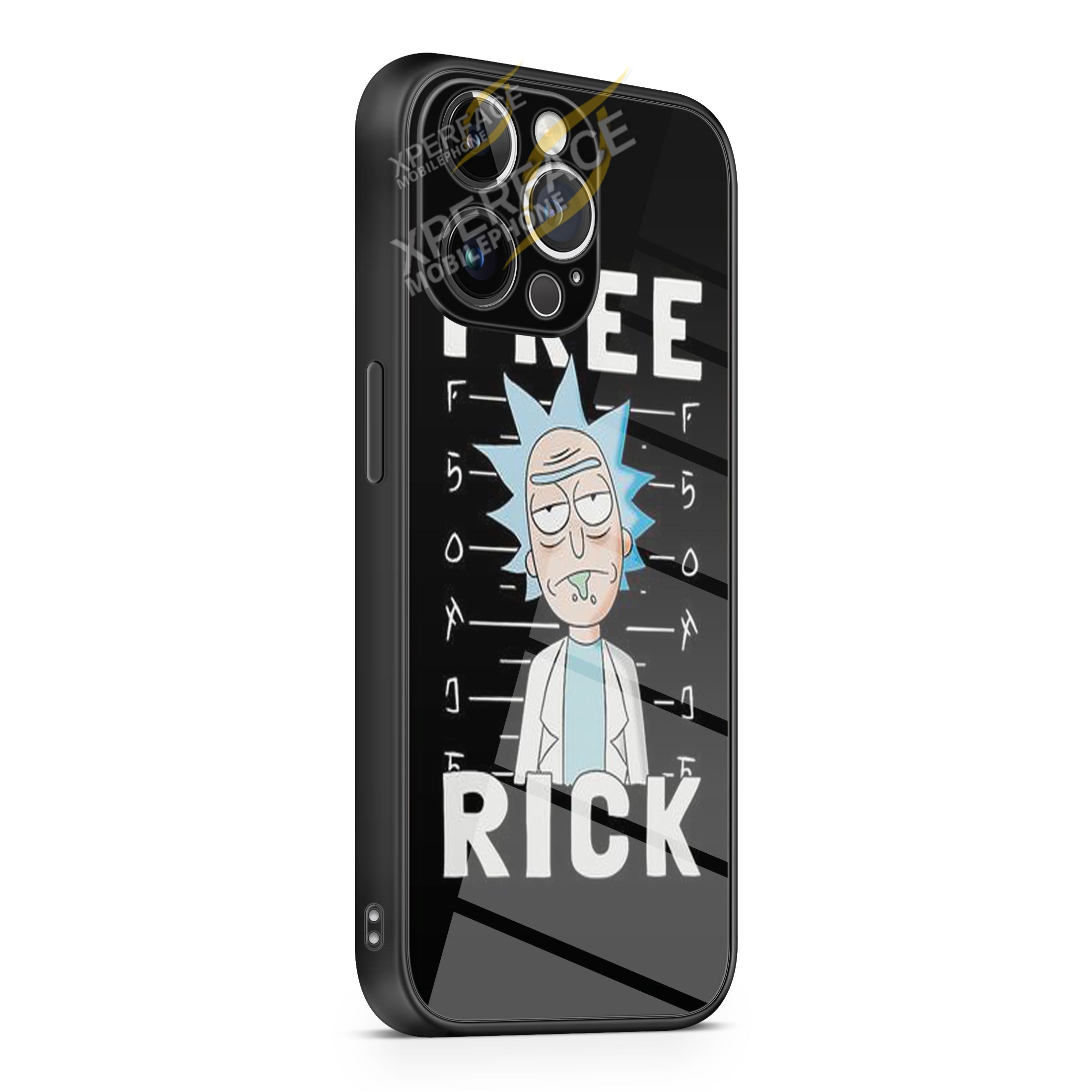 Free Rick iPhone 15 | iPhone 15 Plus | iPhone 15 Pro | iPhone 15 Pro Max Glass Case cover