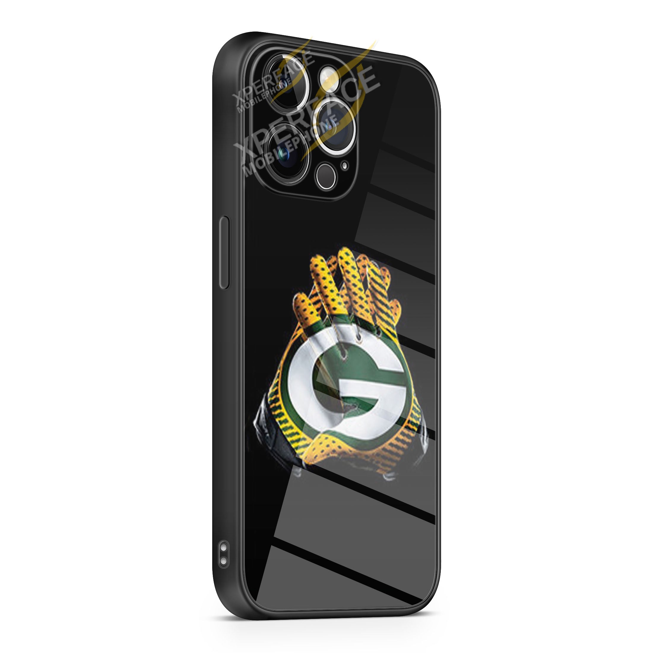 GREEN BAY PACKER ON GLOVES iPhone 15 | iPhone 15 Plus | iPhone 15 Pro | iPhone 15 Pro Max Glass Case cover