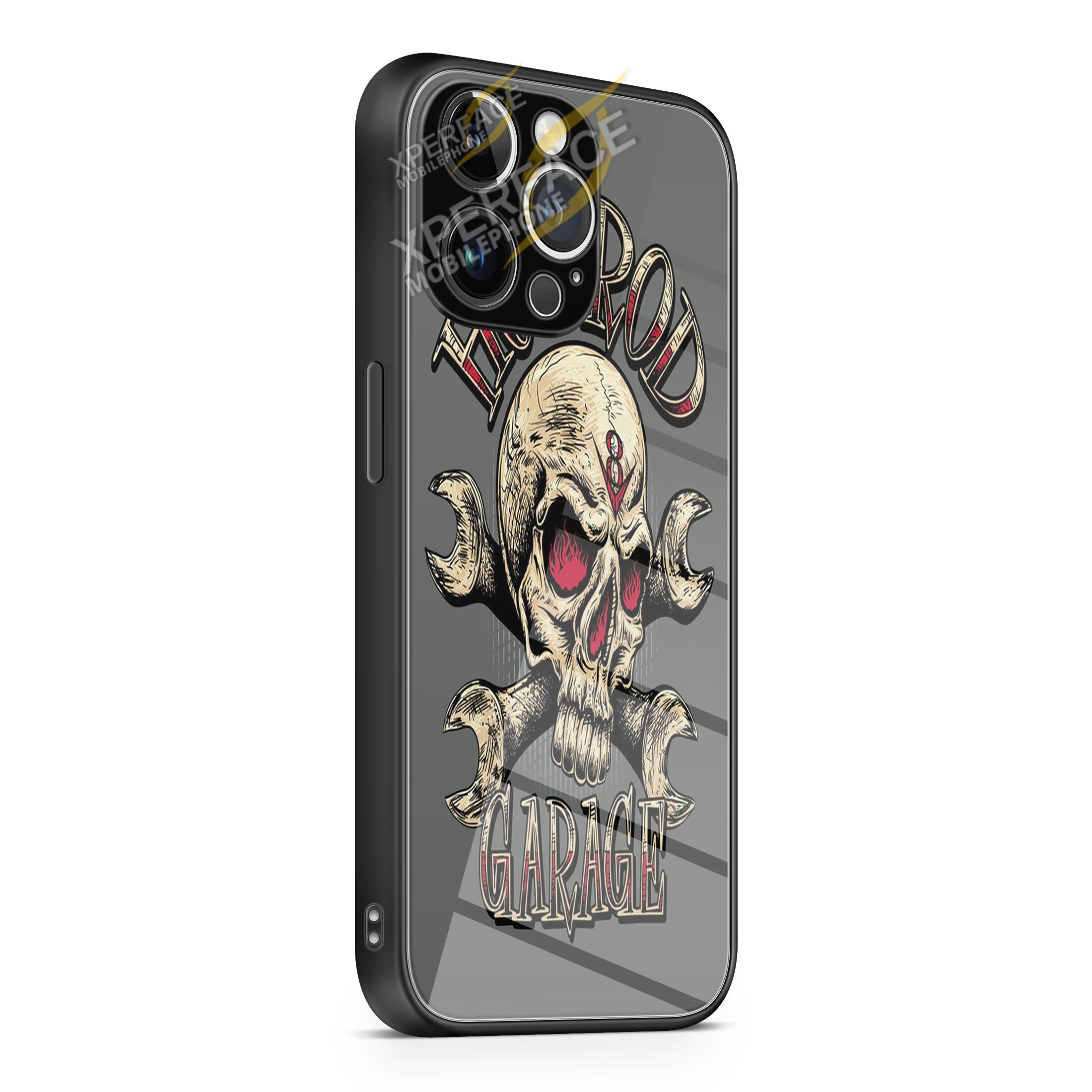 hotrod garage iPhone 15 | iPhone 15 Plus | iPhone 15 Pro | iPhone 15 Pro Max Glass Case cover