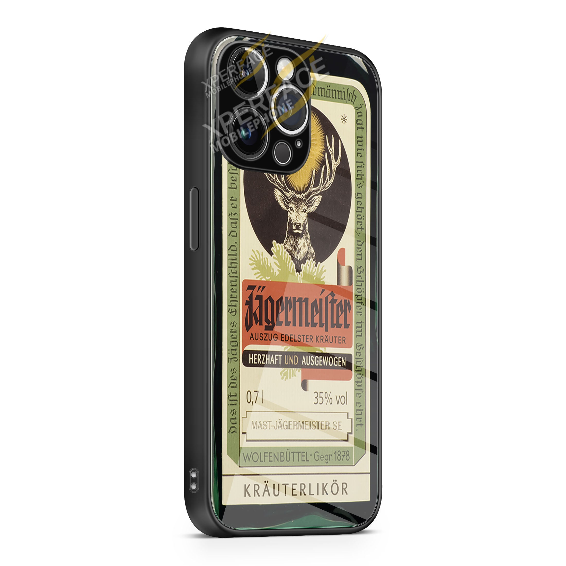 Jagermeister Retro Bottle iPhone 15 | iPhone 15 Plus | iPhone 15 Pro | iPhone 15 Pro Max Glass Case cover