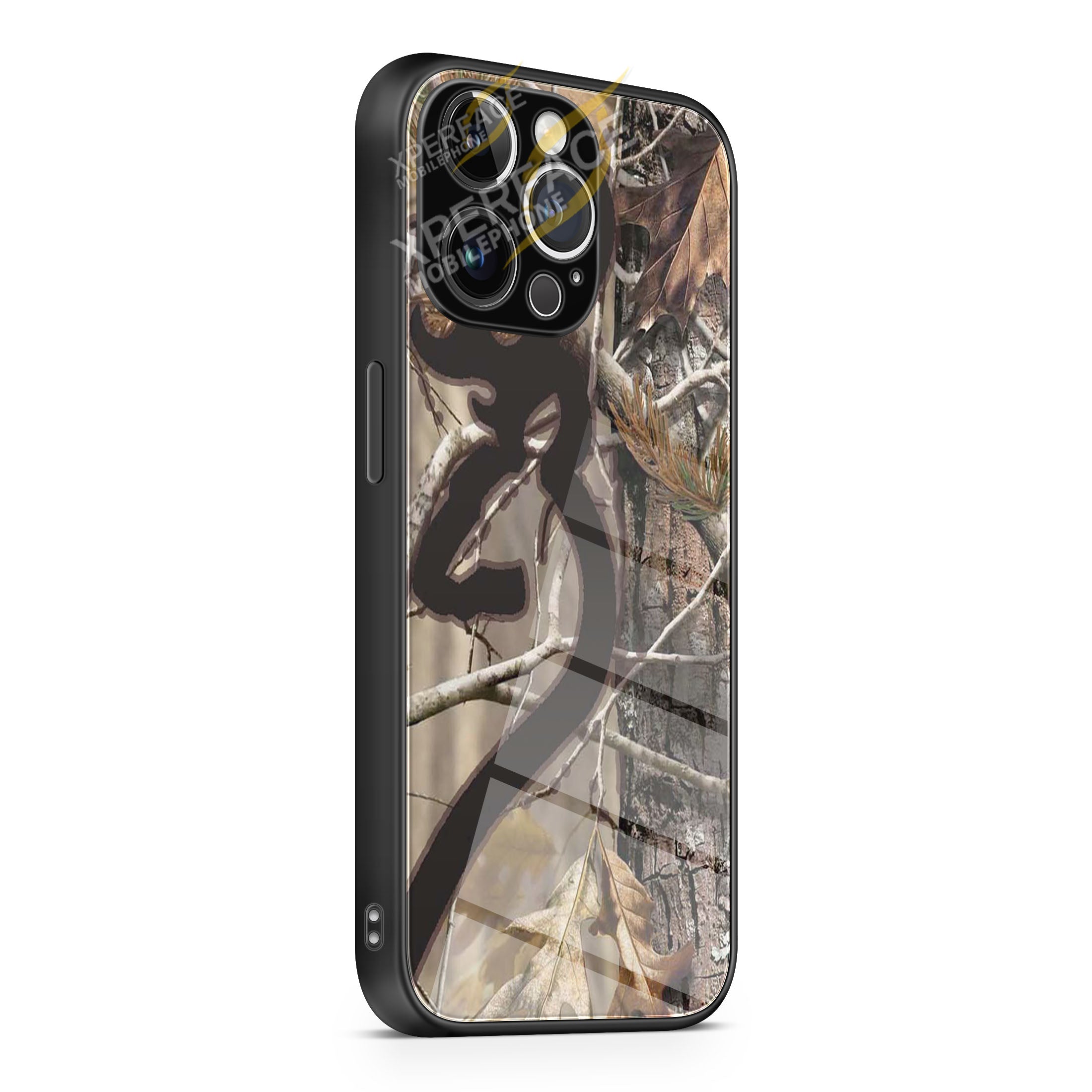 Love Browning Deer Camo Real Tree Couple iPhone 15 | iPhone 15 Plus | iPhone 15 Pro | iPhone 15 Pro Max Glass Case cover
