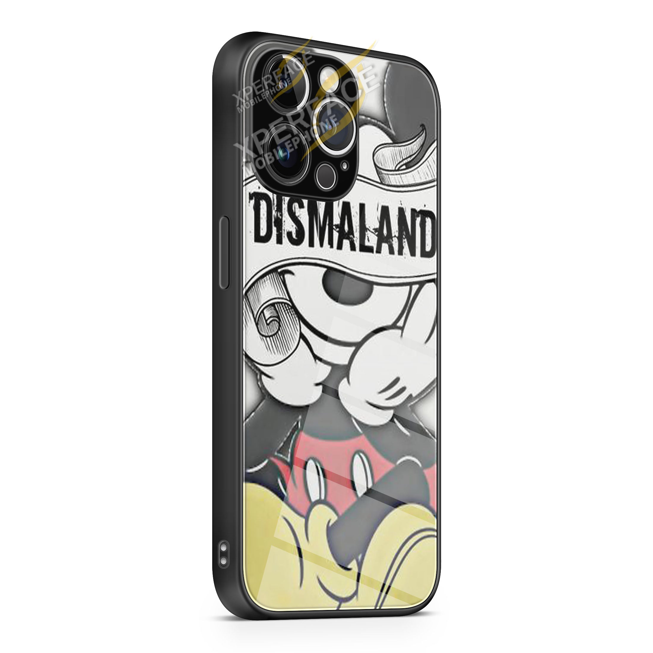 Mickey Mouse Dismaland iPhone 15 | iPhone 15 Plus | iPhone 15 Pro | iPhone 15 Pro Max Glass Case cover