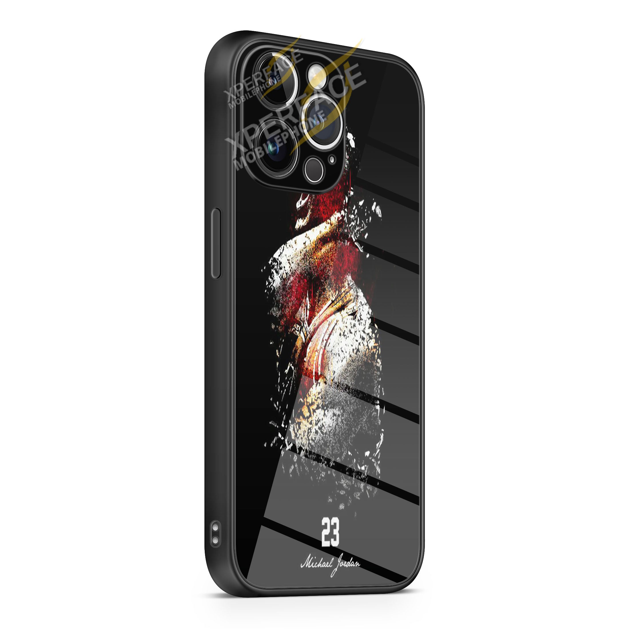 mihael jordan 23 art abstract iPhone 15 | iPhone 15 Plus | iPhone 15 Pro | iPhone 15 Pro Max Glass Case cover