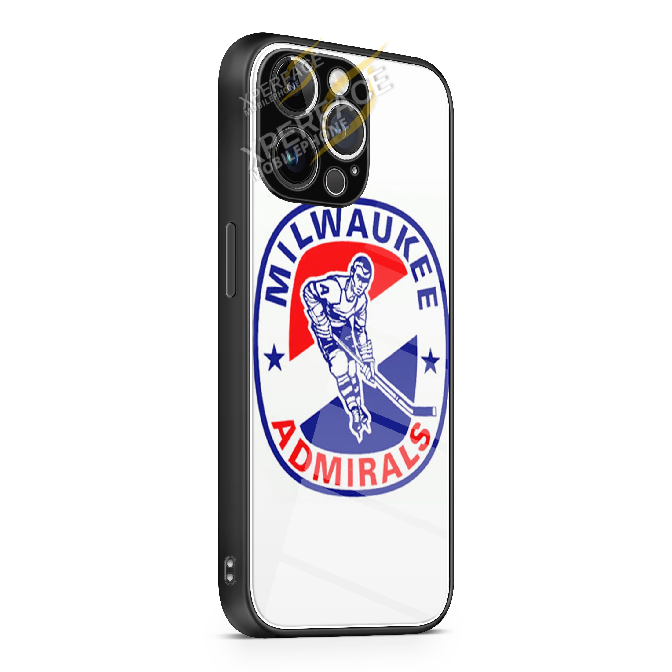 Milwaukee Admirals Hockey Team Logo iPhone 15 | iPhone 15 Plus | iPhone 15 Pro | iPhone 15 Pro Max Glass Case cover