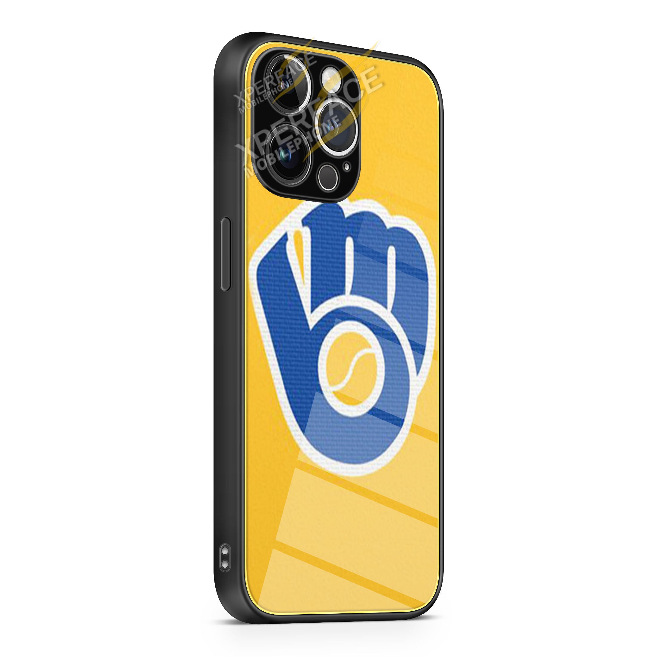 Milwaukee Brewers Yellow iPhone 15 | iPhone 15 Plus | iPhone 15 Pro | iPhone 15 Pro Max Glass Case cover