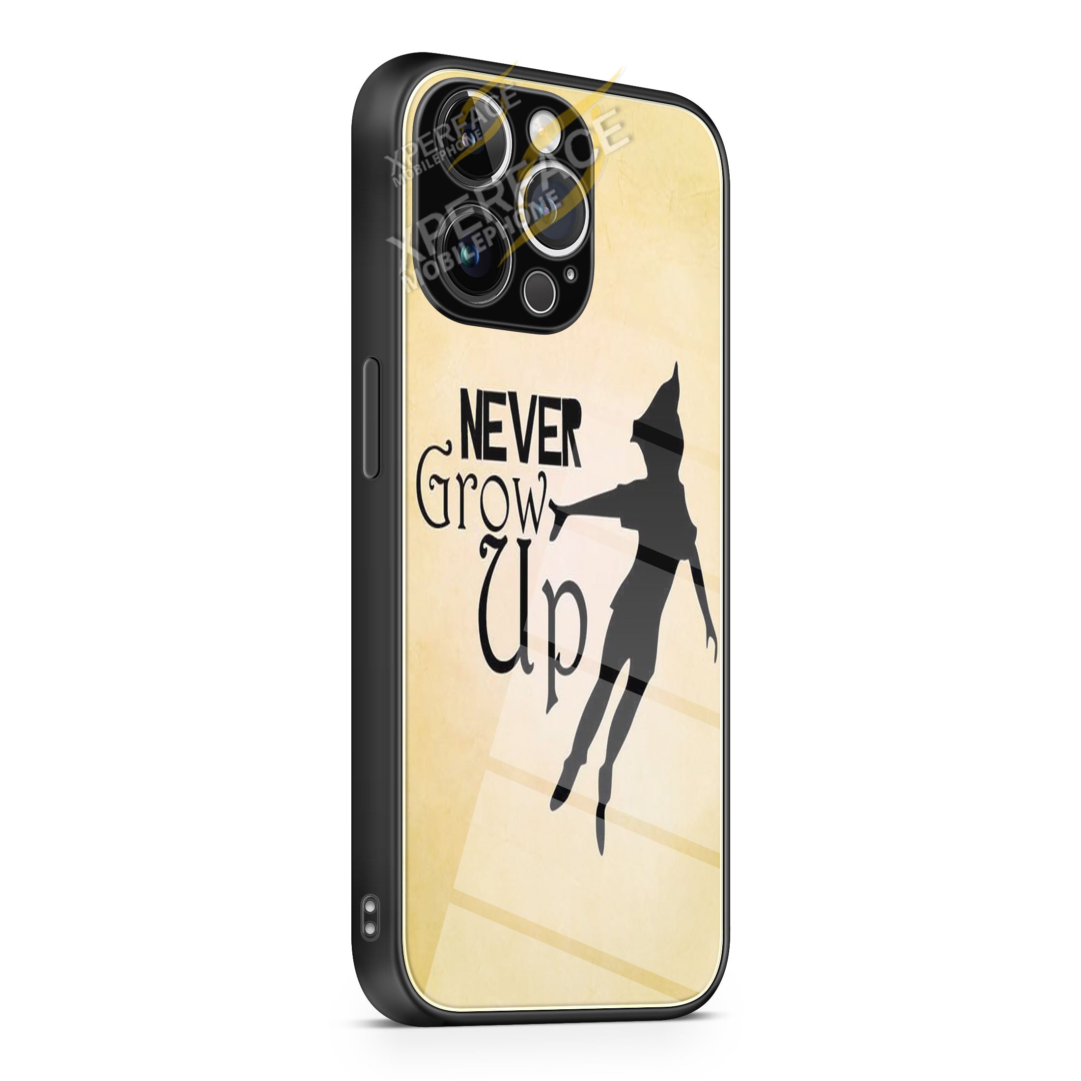Never grow up Peter Pan iPhone 15 | iPhone 15 Plus | iPhone 15 Pro | iPhone 15 Pro Max Glass Case cover